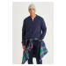 AC&Co / Altınyıldız Classics Men's Navy Blue Standard Fit Regular Cut Inner Fleece 3 Thread Coll