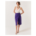 Jimmy Key Purple Normal Waist Slit Midi Linen Skirt