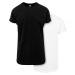 Pre-Pack Long Shaped Turnup Tee 2-pack black+white