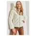 Bianco Lucci Women's Hooded Quilted Plush Coat