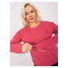 Dark coral blouse plus size with cuffs