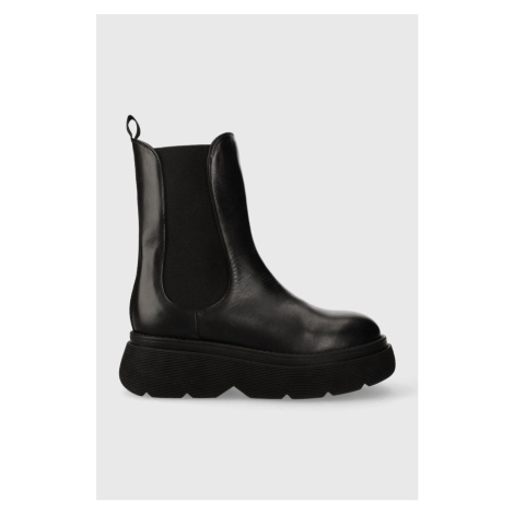 Kožené topánky chelsea Weekend Max Mara Calamai dámske, čierna farba, na platforme, 235796013260