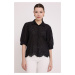 Bigdart Women's Black Scalloped Short Sleeve Shirt 20241