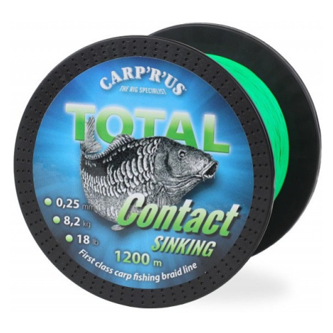 Carp´r´us splietaná šnúra total contact sinking green 0,25 mm 8,2 kg - 1200 m