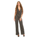 Sexy party jumpsuit with fabric belt white