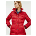 Červená dámska páperová zimná bunda Tommy Hilfiger