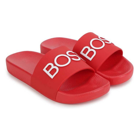 Detské šľapky BOSS červená farba Hugo Boss