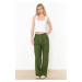 Trendyol Khaki Cargo Pocketed Wide Leg Woven Trousers