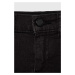 Detské rifľové krátke nohavice Guess čierna farba, jednofarebné,