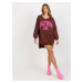 Women's Long Over Size Sweatshirt - Brown