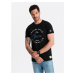 T-shirt męski z nadrukiem Ombre Casual Style - black