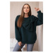 Insulated sweatshirt with a large bow in dark green color