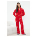 Trendyol Red Heart Fleece Winter Knitted Pajamas Set