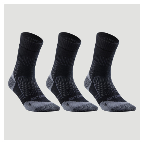 Športové ponožky RS 900 vysoké 3 páry čierno-sivé ARTENGO