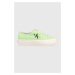Tenisky Calvin Klein Jeans VULC FLATFORM ESSENTIAL MONO dámske, zelená farba, YW0YW01030,