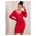Dámske červené šaty s opaskom RV-SK-5297.23P-red