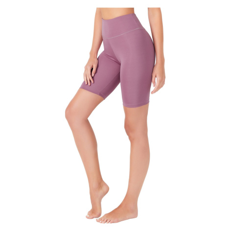 LOS OJOS Women's Lavender High Waist Compression Cycling Shorts Sports Leggings