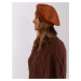 Light brown women's knitted beret