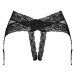 Podväzkový pás Obsessive Lacrisia crotchless garter belt Farba: Čierna