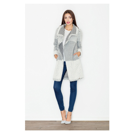 Dámsky kabát / sveter M507 Sivo-biely - Figl šedo-bílá
