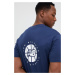 Bavlnené tričko New Balance tmavomodrá farba, s potlačou