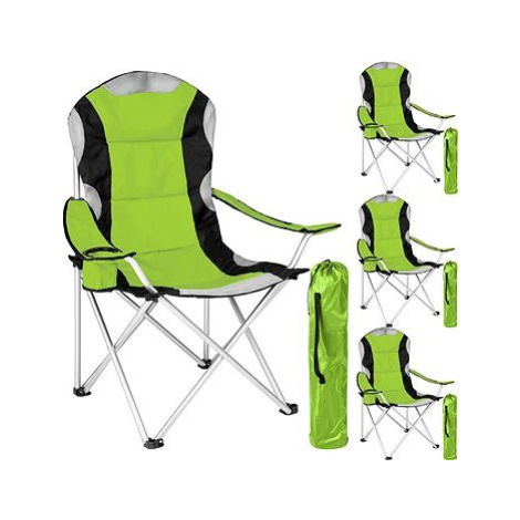 4 Kempingové stoličky čalúnené zelené