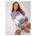 Purple and blue striped oversize sweater