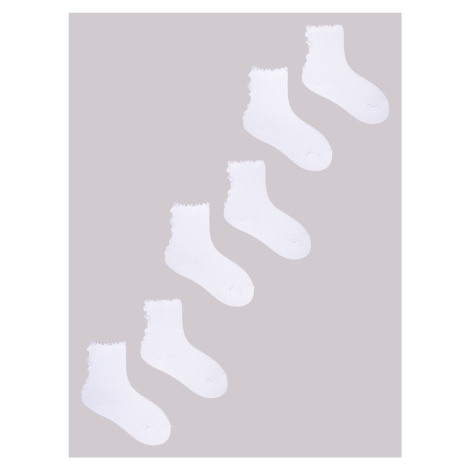Yoclub Kids's Girls' Socks With Frill 3-Pack