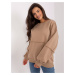 Dark beige insulated sweatshirt without hood