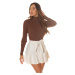 Sexy Musthave ribbed turtleneck sweater white Einheitsgroesse