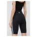 Šortky adidas Originals Adicolor Classics High-Waisted Short Tights IB7414-BLACK, dámske, čierna