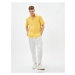 Koton Summer Shirt with Short Sleeves Turndown Collar Buttoned Cotton