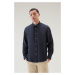 Košeľa Woolrich Linen Shirt Maritime Blue