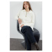 Trendyol Cream Hair Braided Knitwear Sweater