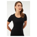 Dagi Women's Black Thermal Short Sleeve Top