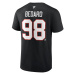 Chicago Blackhawks pánske tričko Connor Bedard #98 Draft 2023 Stack Logo Name & Number Black