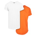 Pre-Pack Long Shaped Turnup Tee 2-Pack white+mandarin