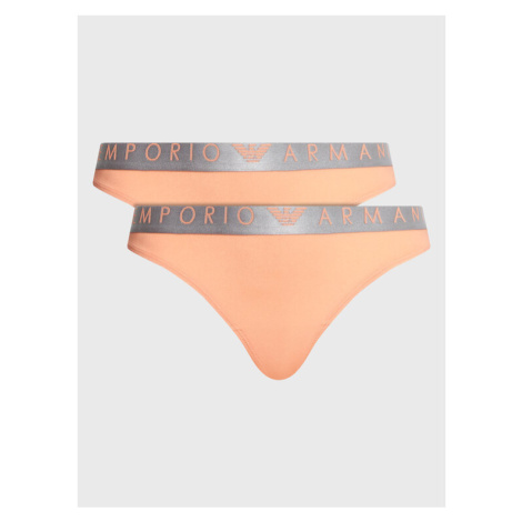 Emporio Armani Underwear Súprava 2 kusov klasických nohavičiek 163334 3R235 02662 Oranžová
