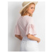 Lady's light pink blouse with wide sleeves
