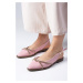 Mio Gusto Kyra Powder Suede Women's Flat Shoes with Stones Daily Flat Shoes.