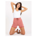 Basic Powder Pink High Waisted Casual Shorts