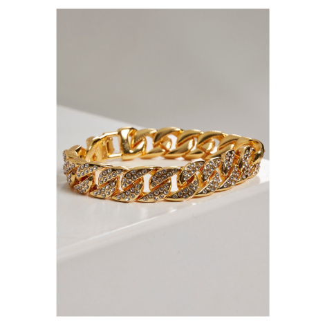 Bracelet with rhinestones - gold color