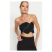 Trendyol Black Crop Bustier with Shiny Stones