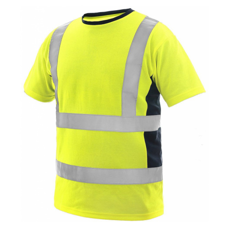 Canis (CXS) Pánske výstražné tričko EXETER - Žltá / tmavomodrá