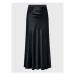 Simple Midi sukňa SDD501 Čierna Regular Fit