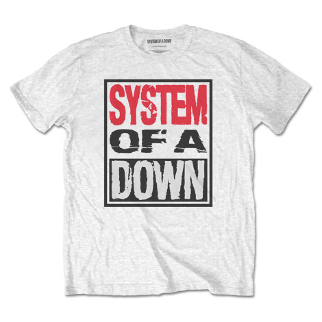 System of a Down tričko Triple Stack Box Biela