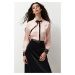 Trendyol Satin Woven Shirt with Dusty Rose Collar and Bow and Lace Detail