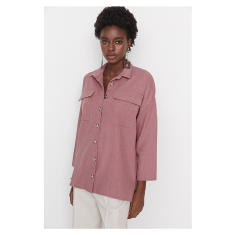 Trendyol Dried Rose Double Pocket Shirt