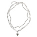 Heart Icon Layering Necklace - Silver Color