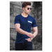 Madmext Men's Navy Blue Printed T-Shirt 5270